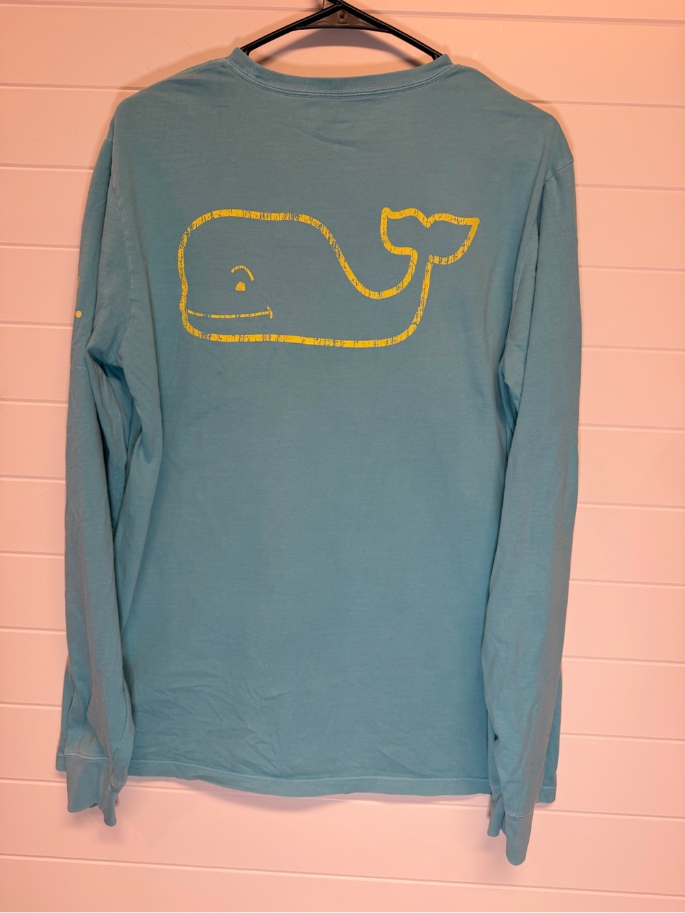 Vineyard Vines Light Blue Long-Sleeve with Yellow Whale Graphic